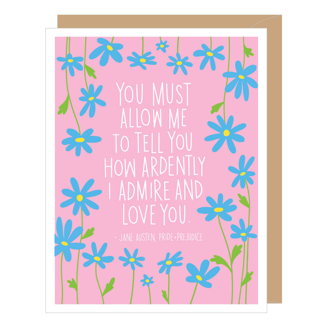 Jane Austen Quote Love Card