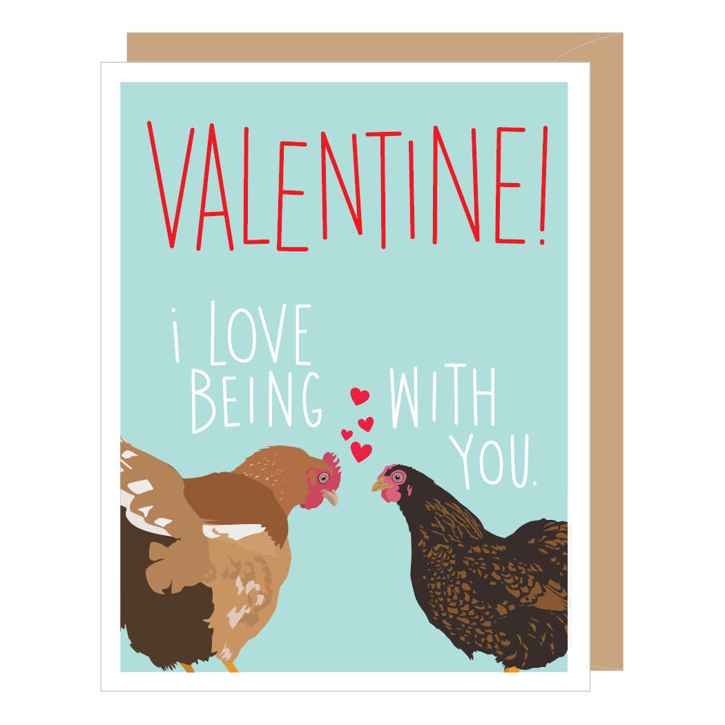 Two Chickens Valentine Card