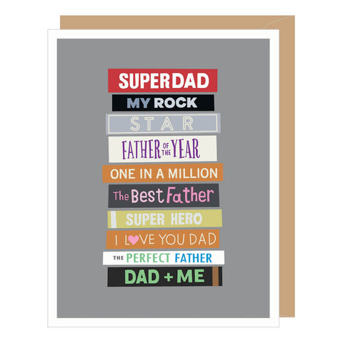 Stack of Books Father's Day Card