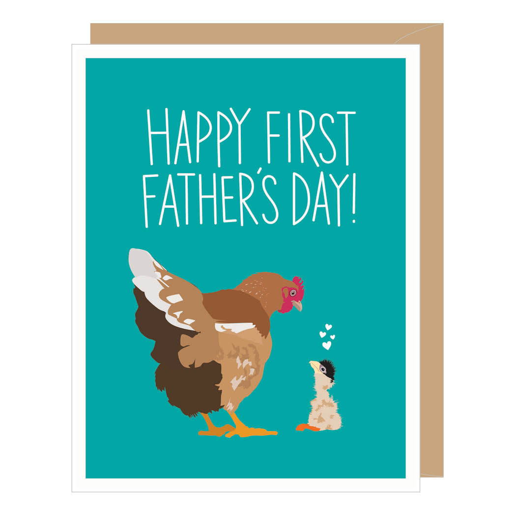 Rooster + Chick First Father's Day Card