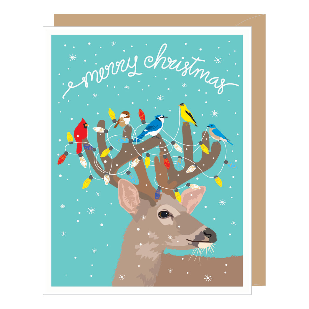 Deer with Lights Holiday Card