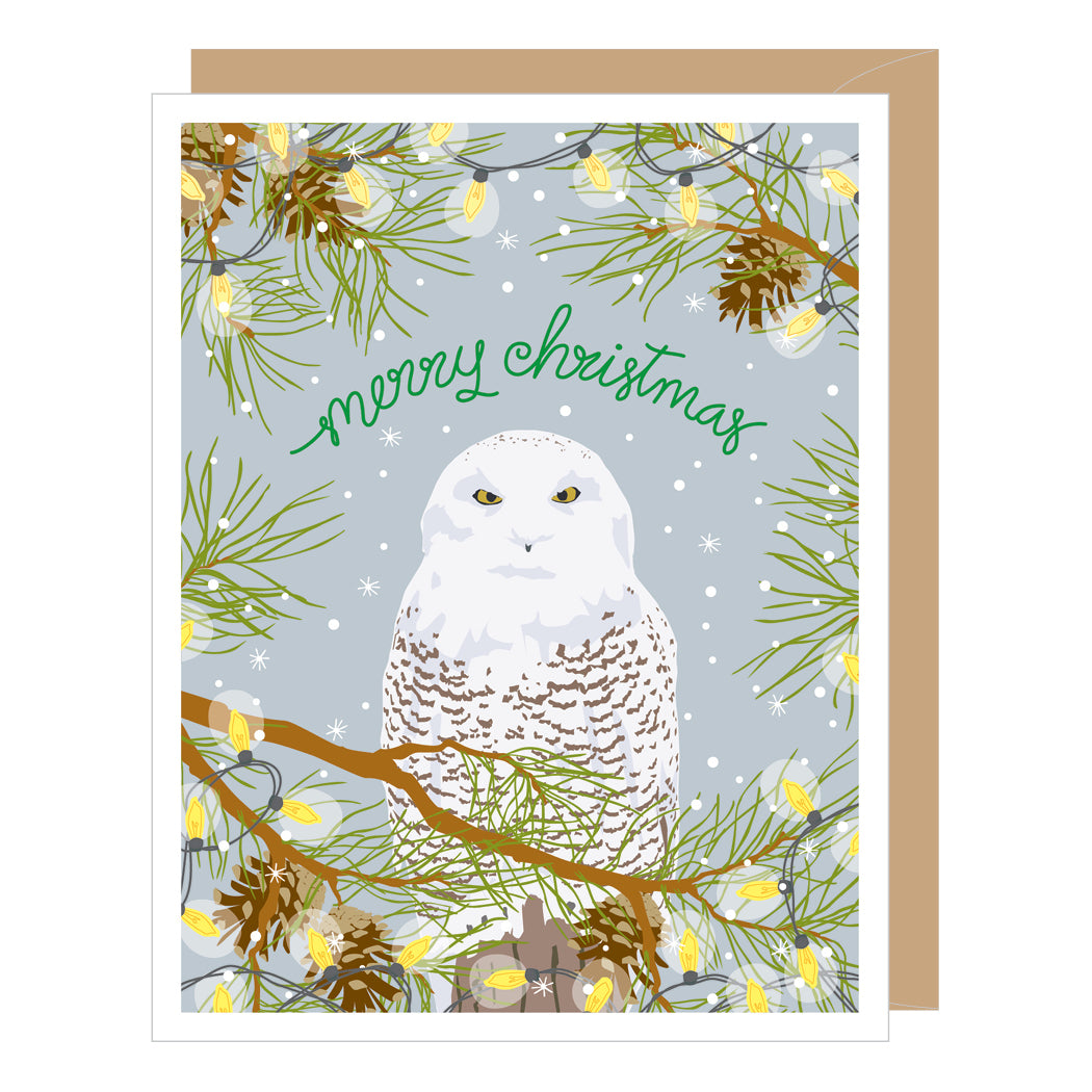 Christmas Snowy Owl Holiday Card
