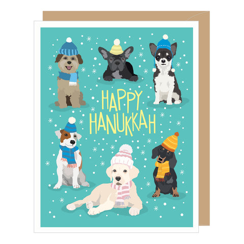 Winter Dogs Hanukkah Card