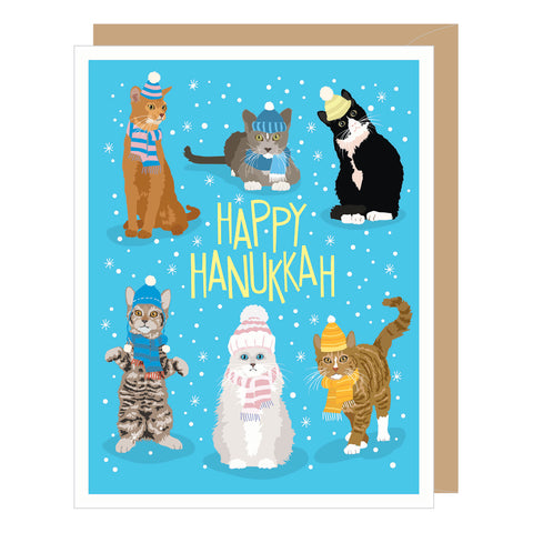Winter Cats Hanukkah Card