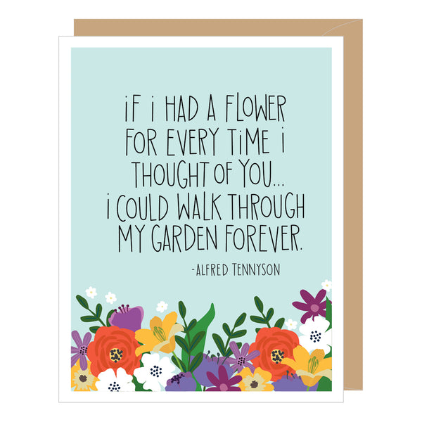 Alfred Tennyson Garden Quote Valentine Card