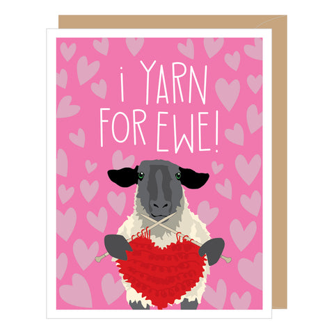Yarn for Ewe Knitting Sheep Valentine Card