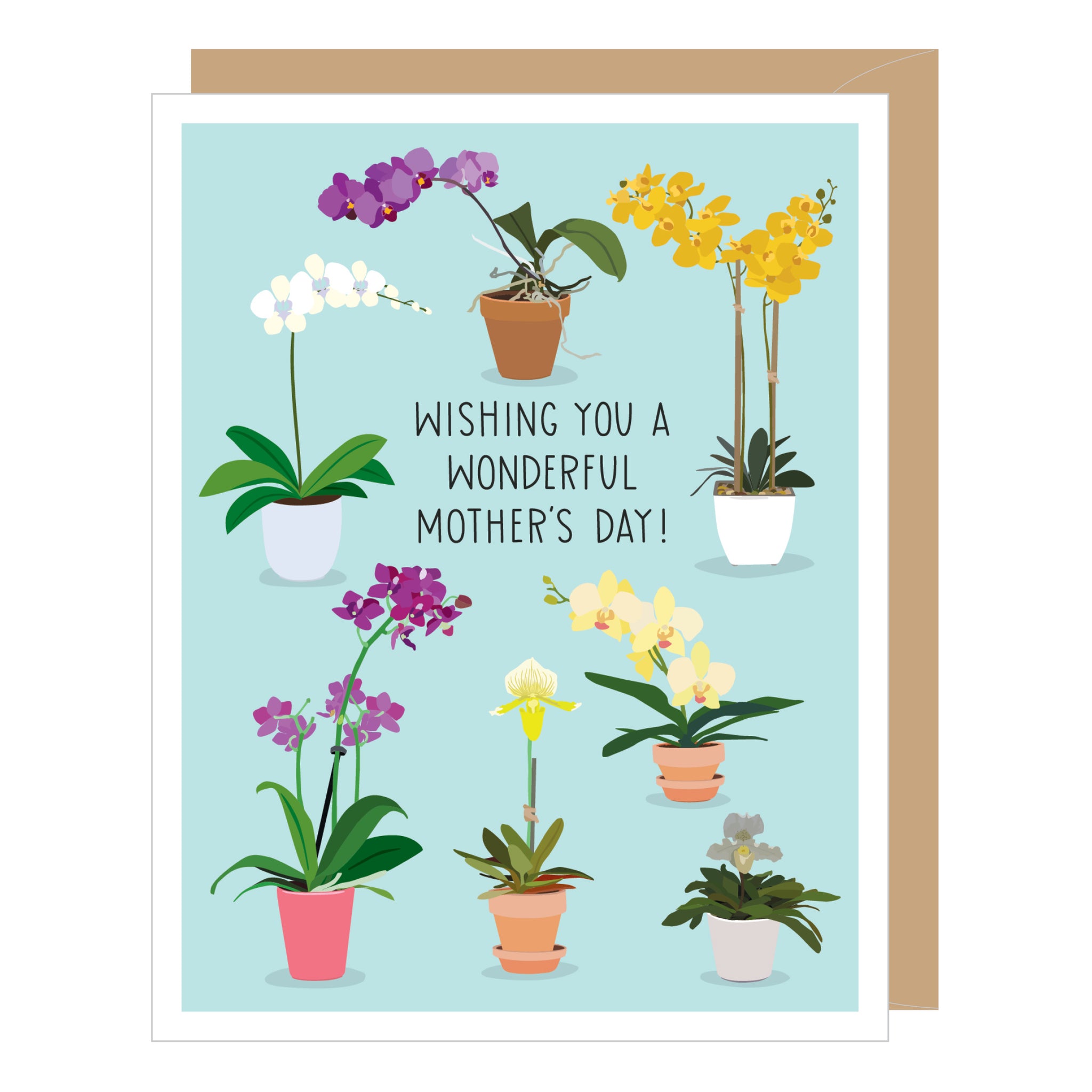 Potted Orchids Mother's Day Card