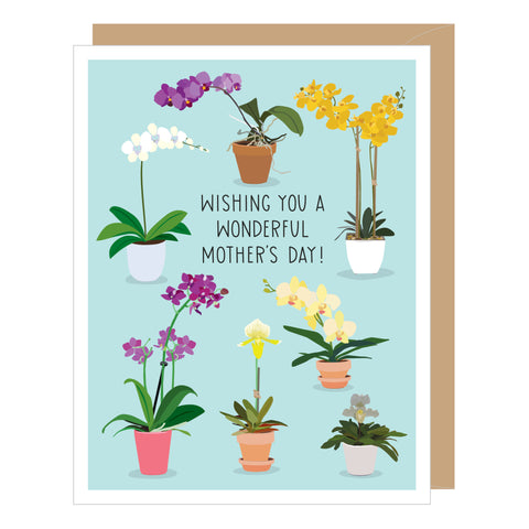Potted Orchids Mother's Day Card