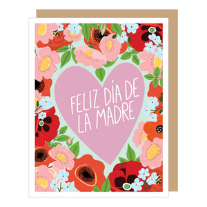 SPANISH LANGUAGE Floral Heart Mom, Mother's Day Card
