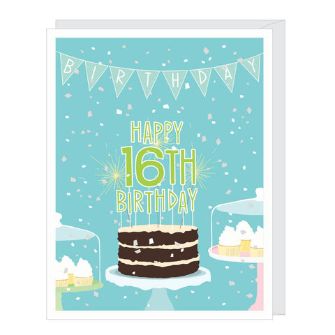 16th Birthday Card (Teal)