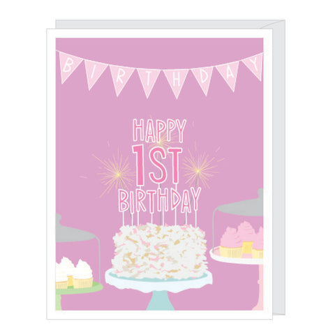 1st Birthday for Girl Birthday Card