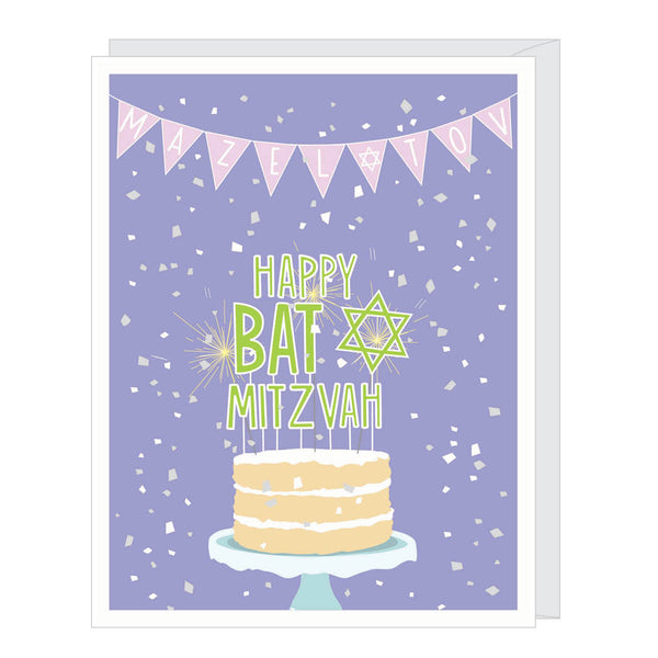 Bat Mitzvah Cake Mazel Tov Card