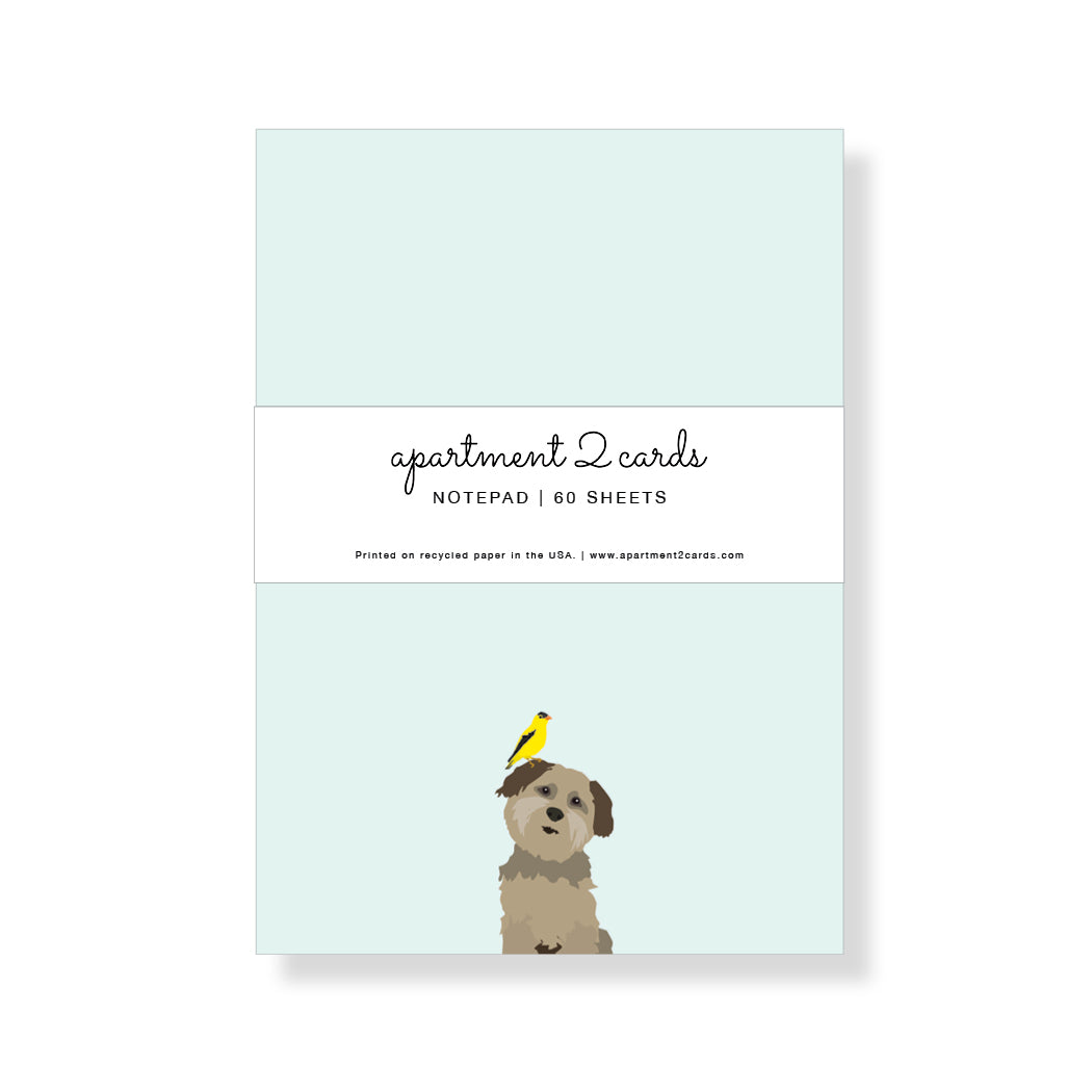 Brown Dog Yellow Bird Notepad
