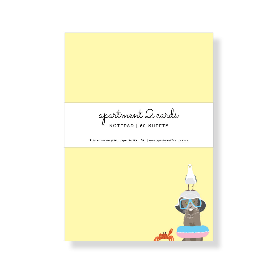 Grey Beach Cat Notepad