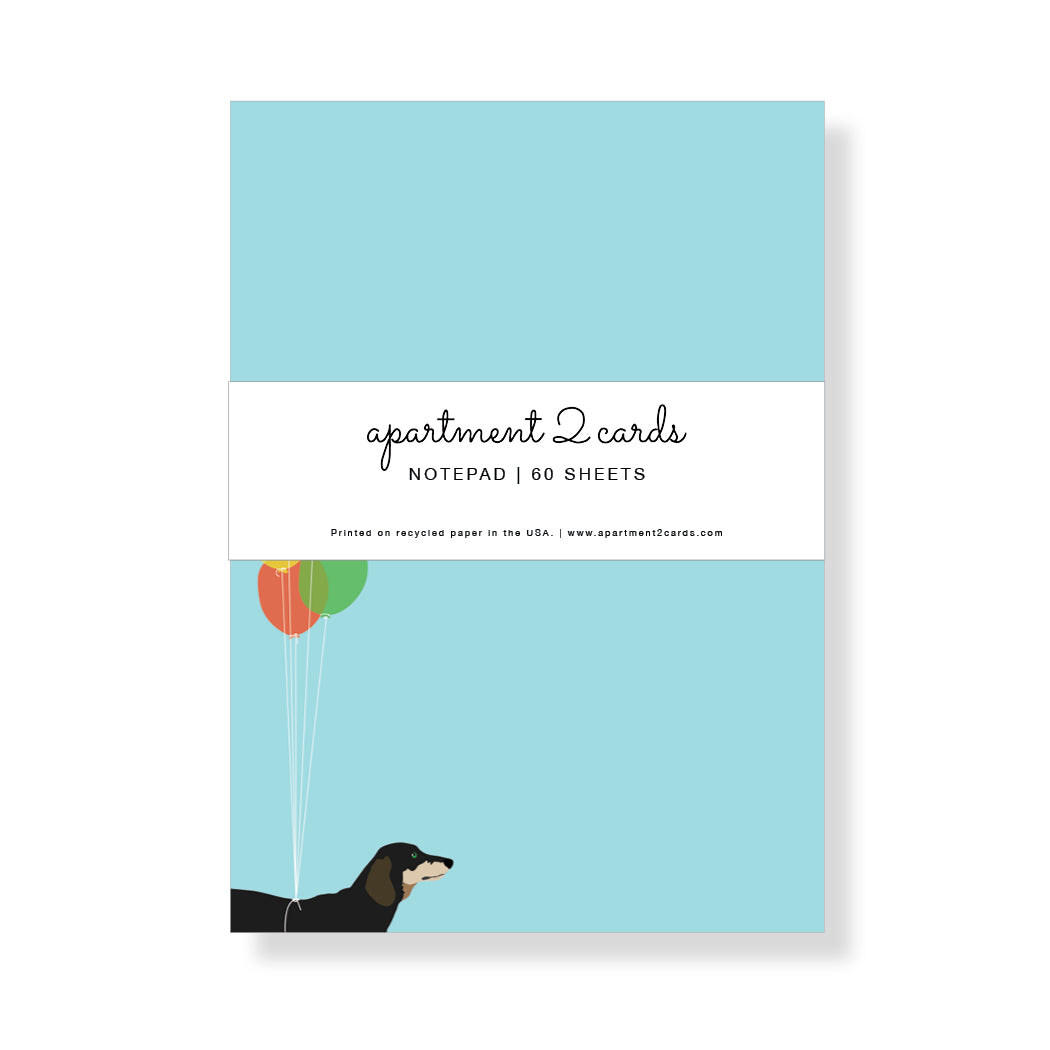 Dachshund with Balloons (5x7) Notepad