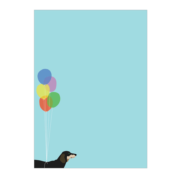 Dachshund with Balloons (5x7) Notepad