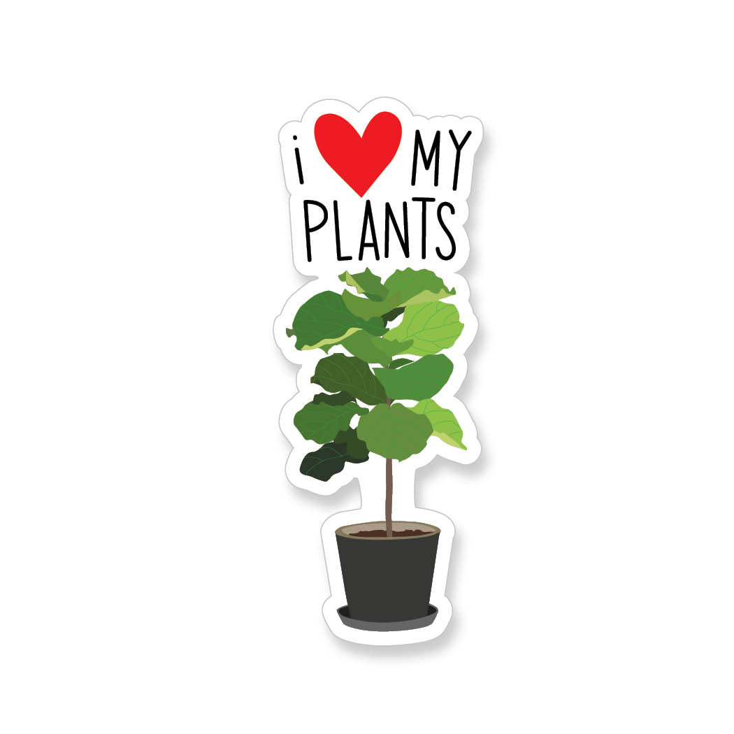 I Heart My Plants Fiddle Leaf Fig, Vinyl Sticker
