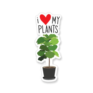I Heart My Plants Fiddle Leaf Fig, Vinyl Sticker - ST125