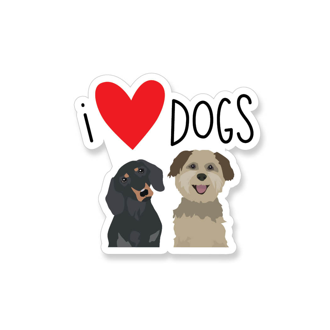 I Heart Dogs, Vinyl Sticker - ST129