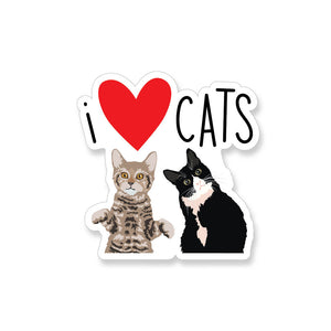 I Heart Cats, Vinyl Sticker - ST130