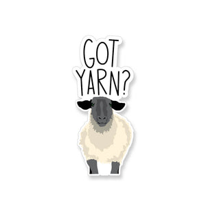 Got Yarn Knitting Sheep, Vinyl Sticker