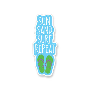 Sun Sand Surf Repeat, Vinyl Sticker - ST136