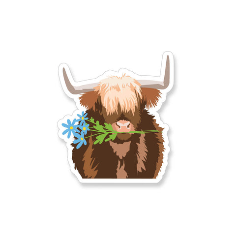 Yak with Flowers, Vinyl Sticker - ST143