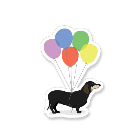 Dachshund With Balloons, Vinyl Sticker - ST148