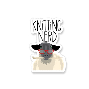 Knitting Nerd Sheep, Vinyl Sticker - ST158