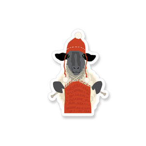 Knitting Sheep, Vinyl Sticker - ST159