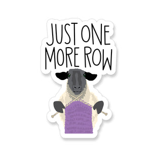 Just One More Row Knitting Sheep, Vinyl Sticker - ST173