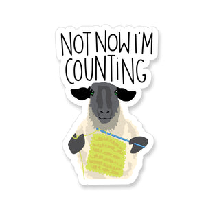 Not KNow I'm Counting Knitting Sheep, Vinyl Sticker - ST174
