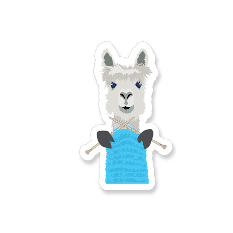 Knitting Alpaca, Vinyl Sticker