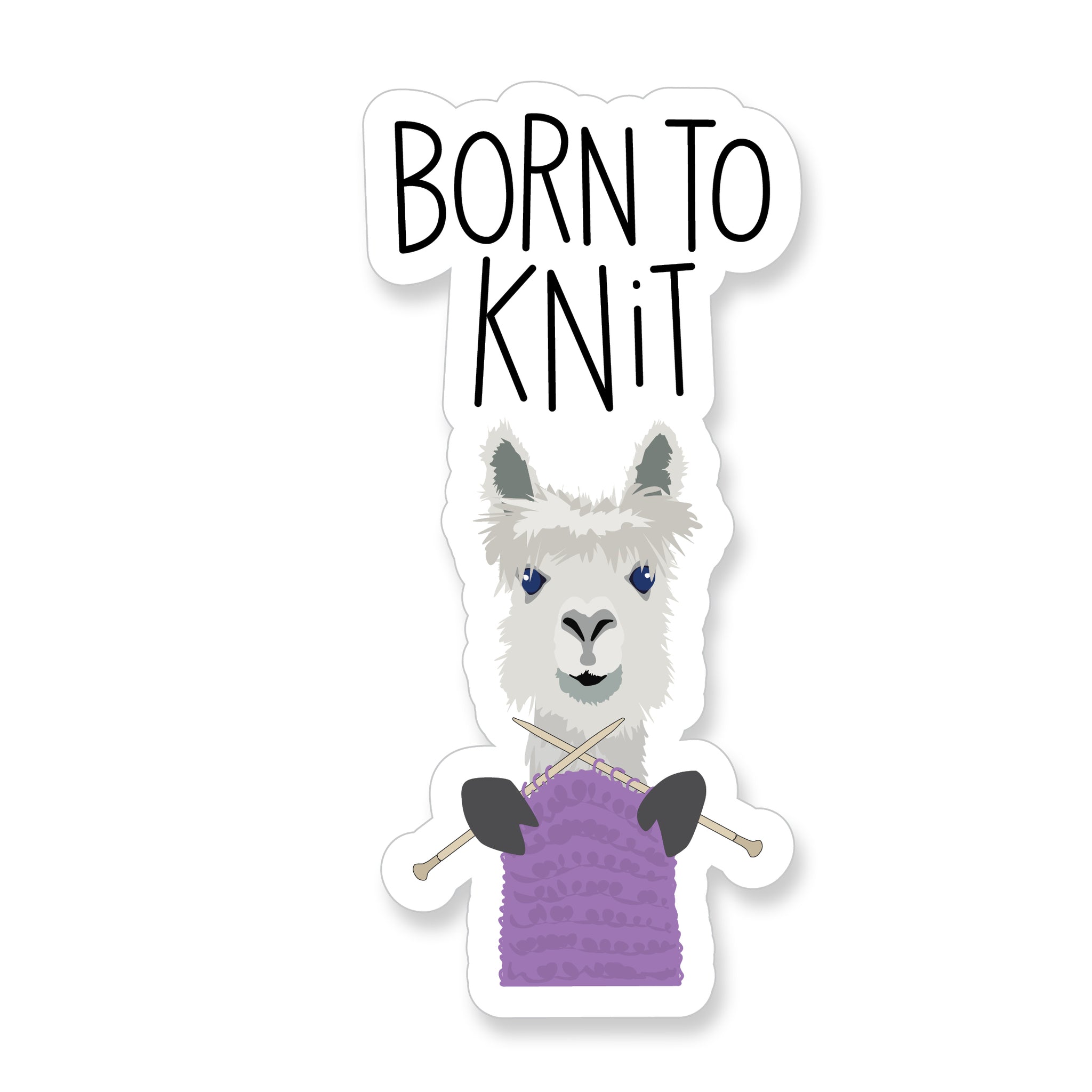 Born to Knit Alpaca, Vinyl Sticker