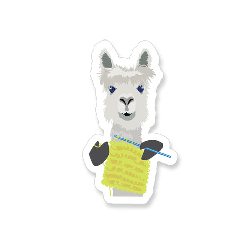 Crocheting Alpaca, Vinyl Sticker