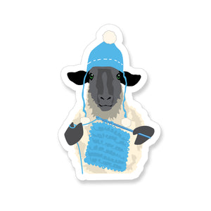 Crocheting Sheep, Vinyl Sticker - ST179