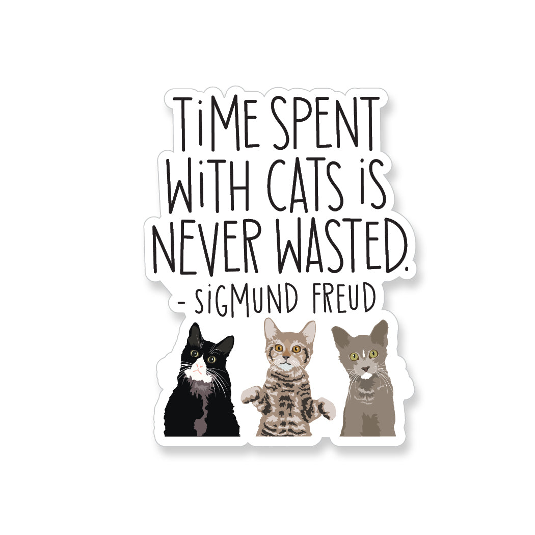 Sigmund Freud Cats Quote Vinyl Sticker - ST191
