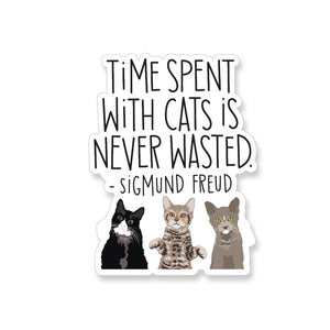 Sigmund Freud Cats Quote Vinyl Sticker - ST191