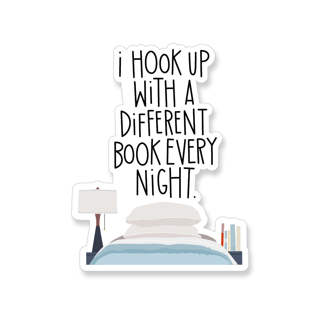 Hook Up With a Book Vinyl Sticker