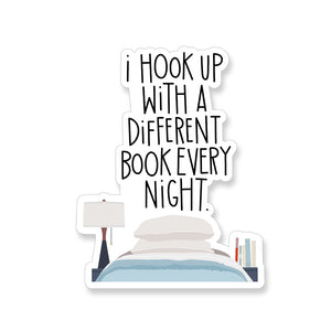 Hook Up With a Book Vinyl Sticker