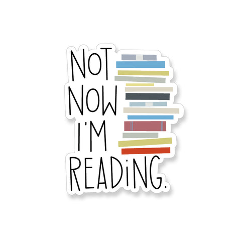 Not Now I'm Reading Vinyl Sticker - ST196