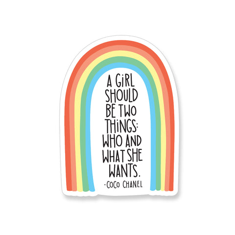 Coco Chanel Who and What She Wants Quote, Vinyl Sticker