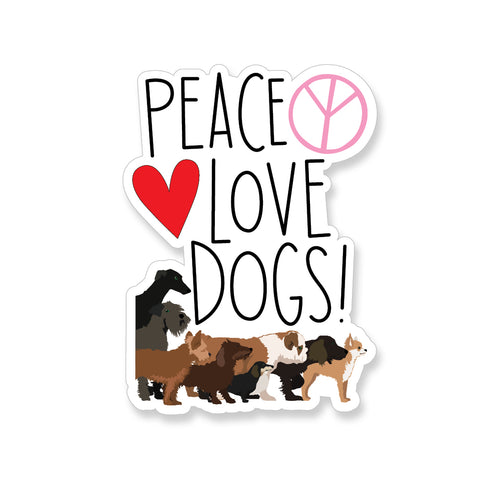 Peace Love Dogs, Vinyl Sticker - ST202