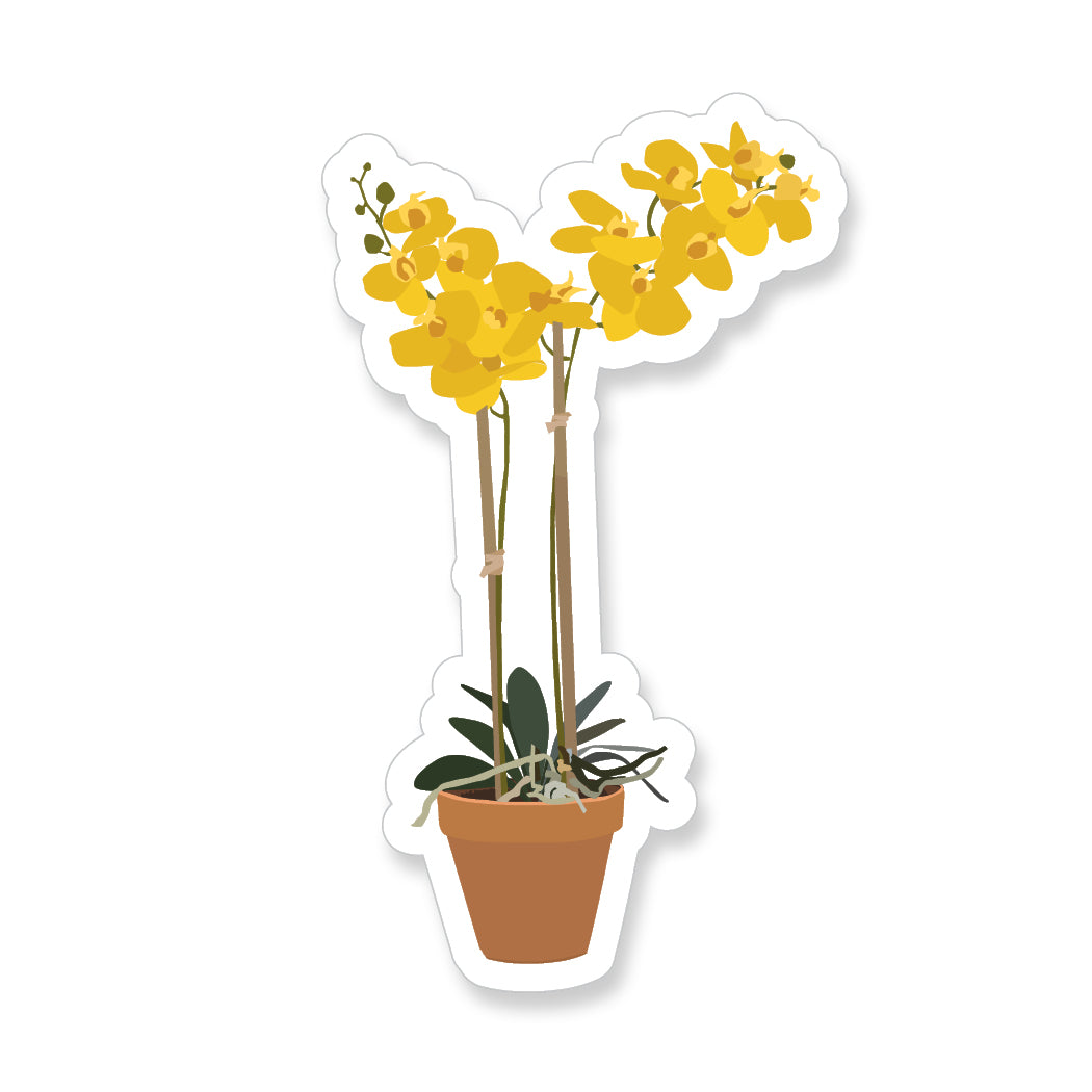 Tall Yellow Orchid, Vinyl Sticker - ST210