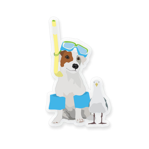 Summer Jack Russell, Vinyl Sticker - ST217