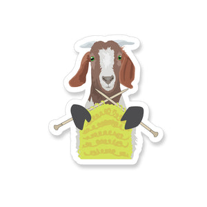 Knitting Goat, Vinyl Sticker - ST236