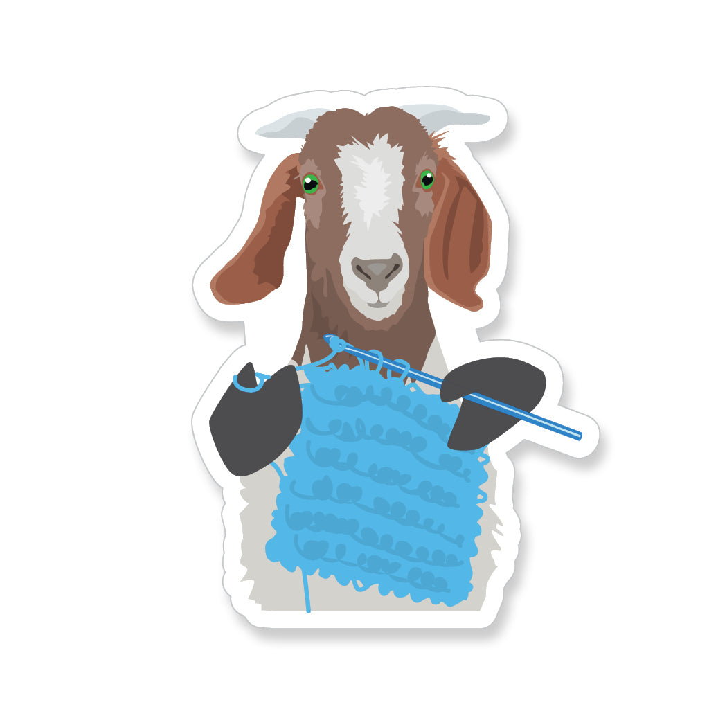 Crochet Goat, Vinyl Sticker - ST237