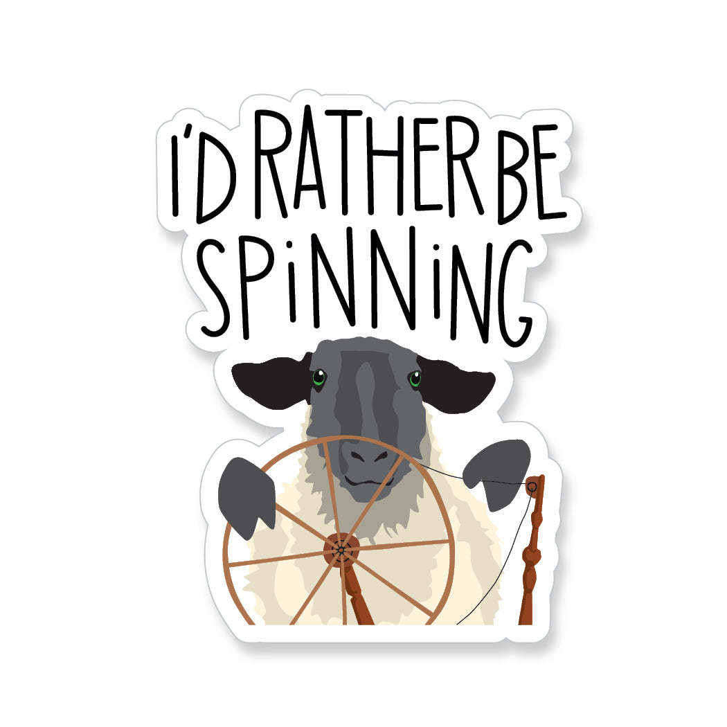 I'd Rather Be Spinning Goat, Vinyl Sticker - ST244