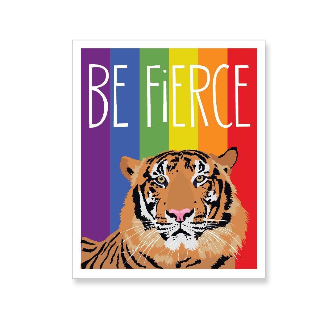 Be Fierce Tiger Rainbow Pride, Vinyl Sticker - ST247