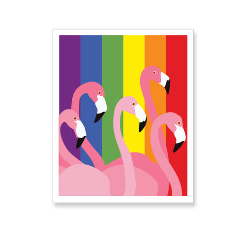 Flamingos Rainbow Pride, Vinyl Sticker